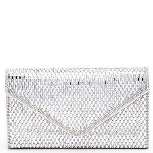 Rhinestone Evening Clutch Bag - Gold, Silver, Black